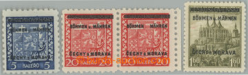 240037 - 1939 Pof.1, 3, 13 DV, sestava 3 zn. s různými vadami přet