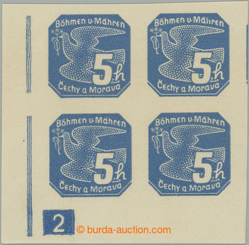 240039 - 1939 Pof.NV2,  I. vydání 5h modrá, levý dolní rohový 4