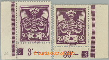 240057 -  Pof.150A, 30h violet, L and right the bottom corner stamp. 