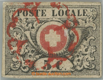 240107 - 1851 Mi.2a, Poštovní trubka 5C, tzv. Waadt, ženevský po�