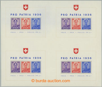 240112 - 1936 Mi.Bl.2, joined printing of 4 miniature sheets Pro Patr