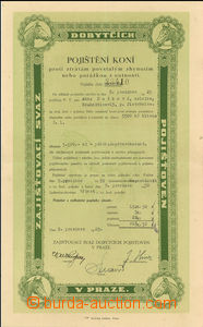 24021 - 1929 ČSR  Pojištění koní, pojišťovací smlouva Zajiš