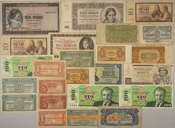 240283 - 1944-1989 SESTAVA / 25ks různých čs. bankovek z uvedenéh