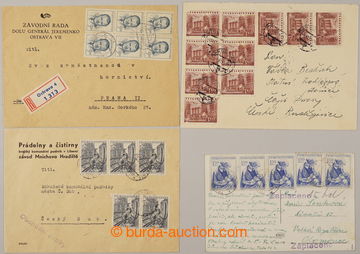 240336 - 1953 MNOHONÁSOBNÉ FRANKATURY / sestava 4ks: pohlednice vyf
