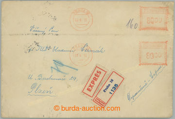 240428 - 1953 Reg+express letter, postal-charge 160Kčs paid/franked 