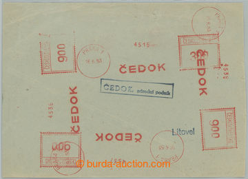 240430 - 1953 OTISKY VÝPLATNÍCH STROJŮ / firemní dopis adresovan