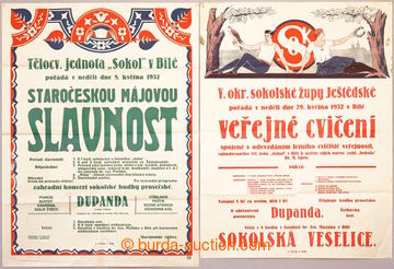 240475 - 1932 ČSR I. / SOKOL / sestava 2 vícebarevných plakátů T