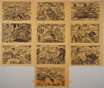 240522 - 1926 BENKA Martin, kompletní soubor 10ks pohlednic se sport