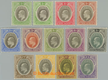 240564 - 1904 SG.21-32, Edward VII. 1/2P-1£, wmk multiple CA, comple