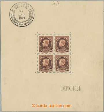240669 - 1924 Mi.186Klb., Albert I. 5Fr 4x as miniature sheet, as alw