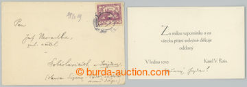 240700 - 1919 tiskopis z I. TO vyfr. zn. Hradčany 3h, DR KRÁL. VINO