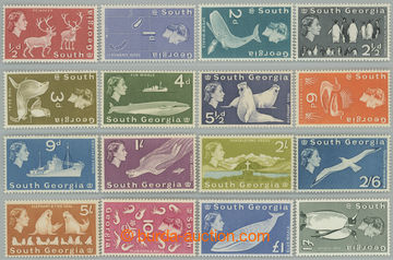 240731 - 1963-1969 SG.1-16, Elizabeth II. - Motives ½P - £1; XF, so