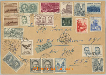 240773 - 1953 POŠTOVNÉ 150 CZK / airmail letter to USA with multico