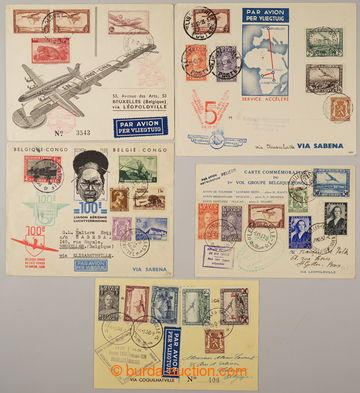 240788 - 1937-1946 SELECTION of / 5 letters and cards sent as airmail