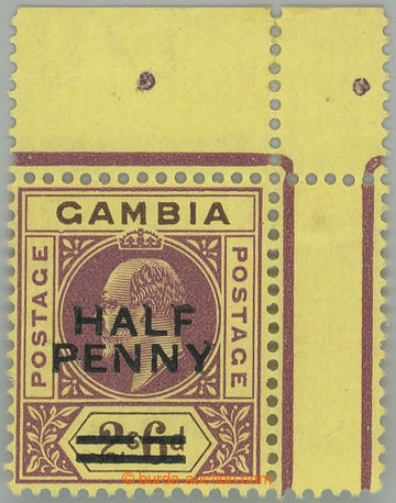 240816 - 1906 SG.69a, Edvard VII. 2Sh6P s přetiskem HALF PENNY, chyb