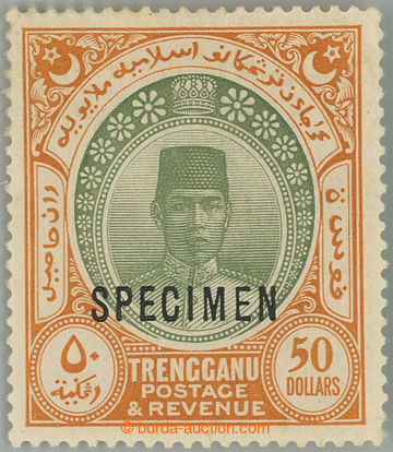 240823 - 1921 SG.46s, Sultán Suleiman $50 SPECIMEN; bezvadný vysok�