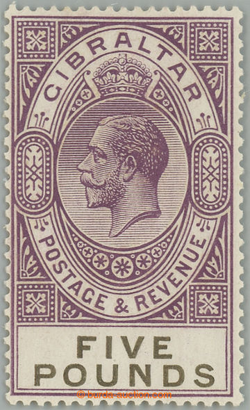 240826 - 1925 SG.108, Jiří V. £5 fialová; bezvadná kvalita, kat.