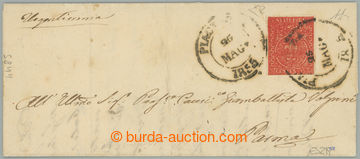 240867 - 1855 letter with Sass.7, Coat of arms 15C vermiglio cancel. 