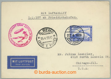 240871 - 1929 MITTELMEERFAHRT, Sie.24Bd, with 2RM with GRAF ZEPPELIN 