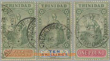 240900 - 1896 SG.122-124, Britannia 5Sh - £1, kompletní série obl