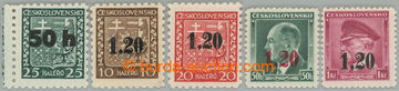240915 - 1938 ASCH / Mi.1-5, 50h/25h - 1,20/1Kč; kompletní a luxusn