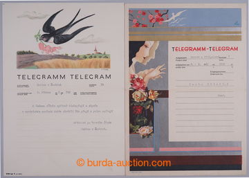 240935 - 1940 OZDOBNÉ TELEGRAMY / sestava 2ks použitých ozdobných