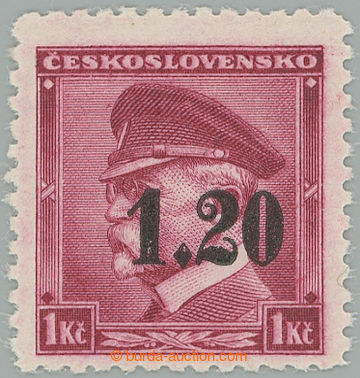 240939 - 1938 ASCH / Mi.5 DD I, Masaryk 1,20/1Kč, černý přetisk, 