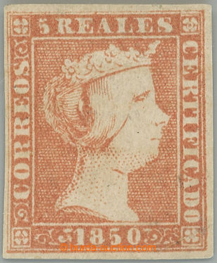240940 - 1850 Edifil.3, Isabela II. 5R červená; neupotřebený kus 