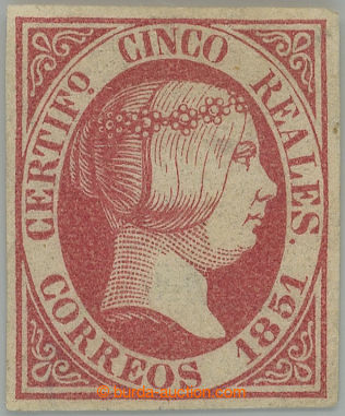 240942 - 1851 Edifil.9, Isabela II. 5R červená; neupotřebený kus 