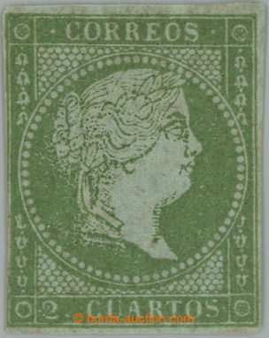 240944 - 1855 Edifil.39, Isabela II. 2Cu zelená; neupotřebený kus 