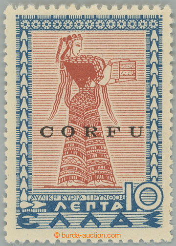 240956 - 1941 CORFU / Sass.20A, řecká zn. Mytologie 10L s přetiske