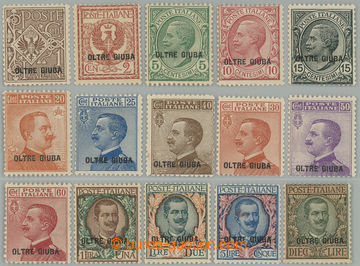 240972 - 1925 OLTRE GIUBA / Sass.1 - 15, Výplatní 1C - 10L; komplet