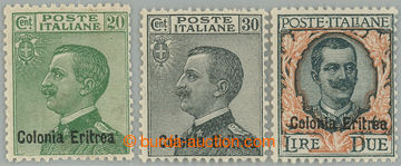 240979 - 1925 Sass.93-95, přetiskové italské 20C - 2L; kompletní 