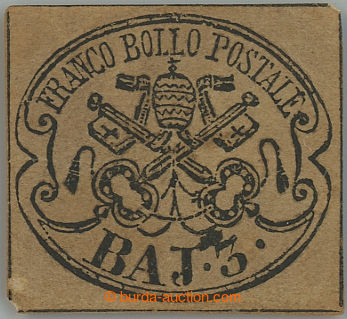 241005 - 1852 Sass.4Aca, Coat of arms 3Baj bruno cuoio chiaro; unused
