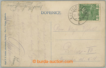 241017 - 1913 postcard (Malšice) with 5h Franz Joseph., cancel. K.u.