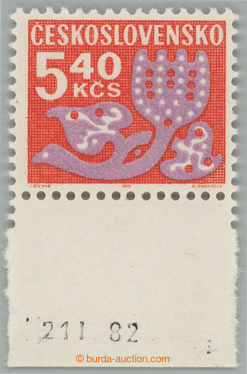 241044 - 1971 Pof.D102yb, Květy 5,40Kčs, papír fl2, dolní krajov