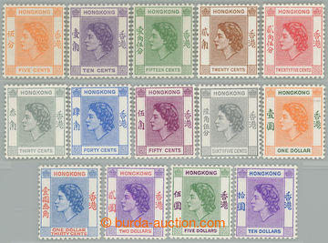 241067 - 1954-1962 SG.178-191, Elizabeth II. 5c - $10; complete sough