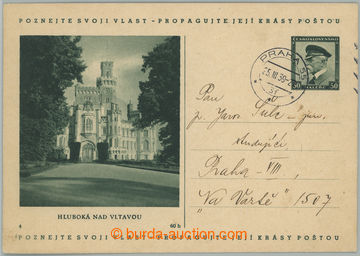 241112 - 1939 CDV69/4, Hluboká, čs. obrazová dopisnice emise Pozne