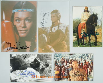 241128 -  ACTORS / comp. of 5 photos with manual signatures of actors