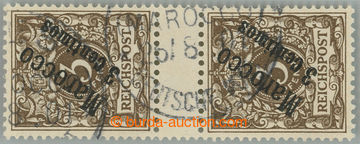 241210 - 1899 Mi.1ZS, overprint Numerals 3C/5Pfg in vert. 2-stamps gu