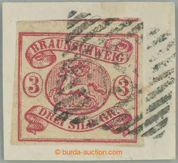 241213 - 1862 Mi.12Ab, Coat of arms 3Sgr carmine on small cut-square;