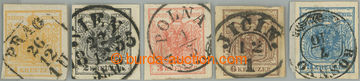 241371 - 1850 Ferch.1-5, Znak 1Kr - 5Kr, různé papíry, různé typ