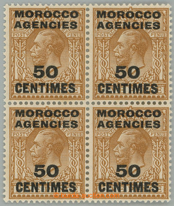 241380 - 1925-1934 SG.207w, přetisková Jiří V. 50C/5P, 4-blok, pr