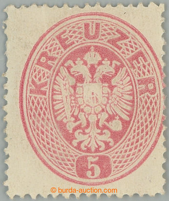 241382 - 1863 Ferch.26a, Znak 5Kr rosa; bezvadný kus s původním le