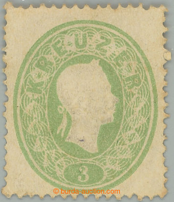 241383 - 1861 Ferch.19a, Franz Joseph. 3 Kreuzer hellgrün; nice piec