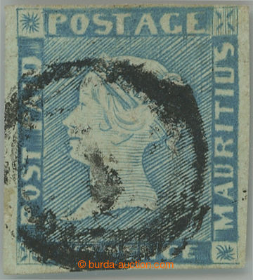 241394 - 1848 SG.15, Modrý Mauritius POST PAID 2P světle modrá, in