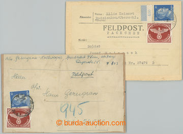 241400 - 1942 sestava 2ks kompletních adresních štítků z balíku
