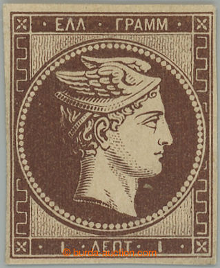 241403 - 1861 Mi.1a, Hermes 1L tmavě hnědá, Pařížský tisk; bez