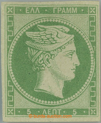 241405 - 1861 Mi.3, Hermes 5L zelená, Pařížský tisk; bezvadná k