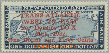 241633 - 1932 SG.221, Transatlantický let, přetisk One Dollar and F